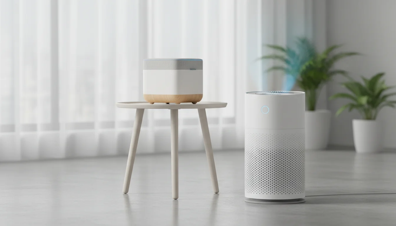 air purifier on floor or table - featured image for guide