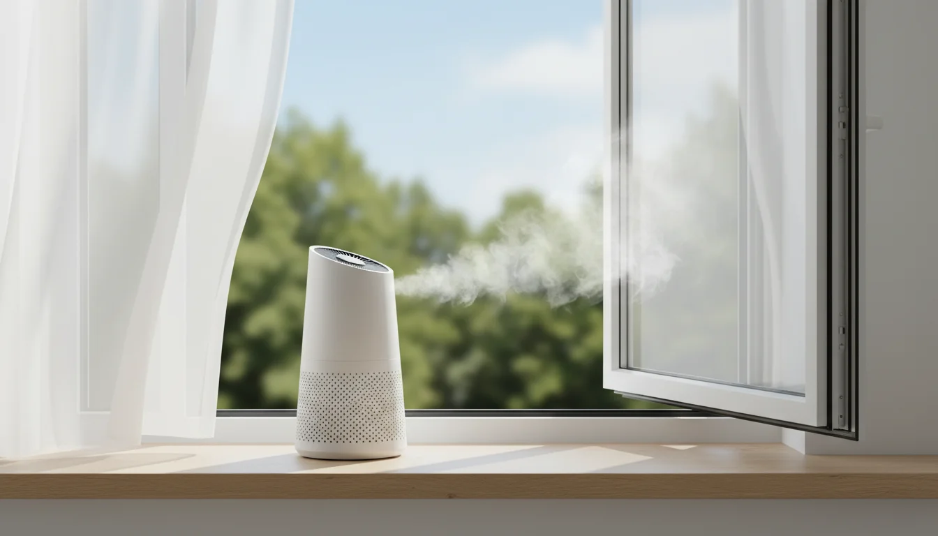 air purifier open window - featured image for guide