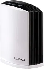 Lasko LP200 HEPA Desktop Air Purifier with Timer for a Cleaner, Fresher Home Environment — 2-Stage Filtration Removes Smoke, Odors, Pet Dander, Virus Sized Particles, Pollen, 14.75" x 7.3" x 10.3", White