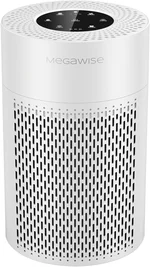MEGAWISE 2025 Updated Version Smart Air Purifier for Home Large Room up to 1076ft², H13 True HEPA Filter with Smart Air Quality Sensor, Sleep Mode, Quiet for Smoke, Pets Hair, Odors, White