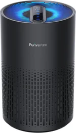 Purivortex Air Purifiers for Bedroom, Quiet Air Purifier with HEPA Filter for Pollen, Smoke, Dust, Pet Dander, Odor, Hair, Ozone Free, Covers Up to 880 Sq Ft, AC400 Black