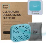 Home Zone Living CleanAura Deodorizing Filter Kit with Charcoal Filter Bag and Magnetic Sticker, Helps Eliminate Odor at Home