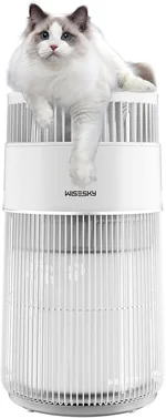 Pet Air Purifier, 3-in-1 HEPA Filter for Cat Hair Dander Odor Dust, for Home Large Room, Up to 1644 ft², Smart App Control, 360° Air Intake, W-Cat, White