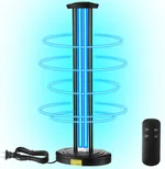 Qualirey 100w UV Light Sanitizer with Ozone, UV Disinfection Light, Ultraviolet Lamp Room Sanitizer, for Whole Home Disinfection Device Mold Dust with 3 Gear Timer Remote Control for Office Travel