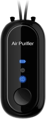 Portable Hanging-Negative Ions Purify Air Machine: Personal Air-Purifier Necklace Version, Rechargeable and Portable Air-Purifier Negative Ion Generator - Purify Air Anytime(Black)