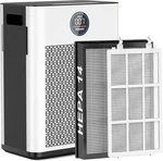 Air Purifier,FREHSDEW Air Purifiers for Home with H14 HEPA and Activated Carbon Filter, Removes 99.99% of Dust,Odors,Smoke,and Pet Hair Covers up to 2300 Sq.Ft, Quiet and Energy Efficient