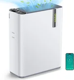 Air Purifiers for Home Large Room, Air Purifiers for Bedroom with Humidifier (100mL), Smart WiFi, Air Quality Monitor, Quite Sleep Mode, Pet Air Purifier for Odor, Dust, Smoke, 19 x 15 x 7, White