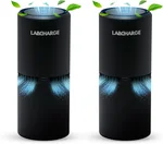 LabCharge Small Ionic Air Purifier for Home & Bedroom – Silent HEPA Filter – Covers 250 Sq Ft - Free Cleaner for Pets, Hair, Smoke, Dust, Odors & Dander – Compact & Black Design - Pack of 2