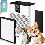 Air Purifier for Home Bedroom Large Room Up to 2400 Ft², HEPA Air Purifier 15dB Quiet Sleep Mode. Smart Air Purifiers with App for Pet Hair, Dander, Odor, Office, Smoke, Dust with 2 Filters