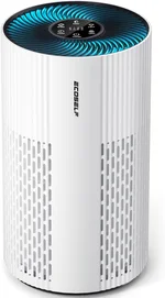 Air Purifiers for Home Large Room Cover Up to 1500 Ft² with True HEPA Filter, 20dB Sleep Mode, 360° Air Intake & Outlet, Air Cleaner for Bedroom Pets, 7 Color Light, HAP604, Pure White