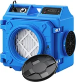 Air Scrubber with 3-Stage Filtration, 550CFM HEPA Air Machine Stackable Negative, Air Cleaner with MERV10, Carbon, H13 HEPA, for Home, Industrial and Commercial Use, Blue